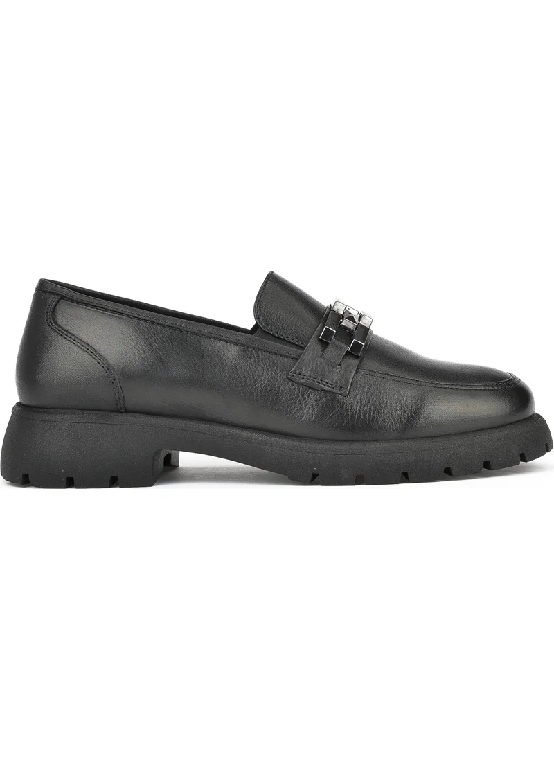 زيا , Women's Genuine Leather Shoes 14319Z44353 Black