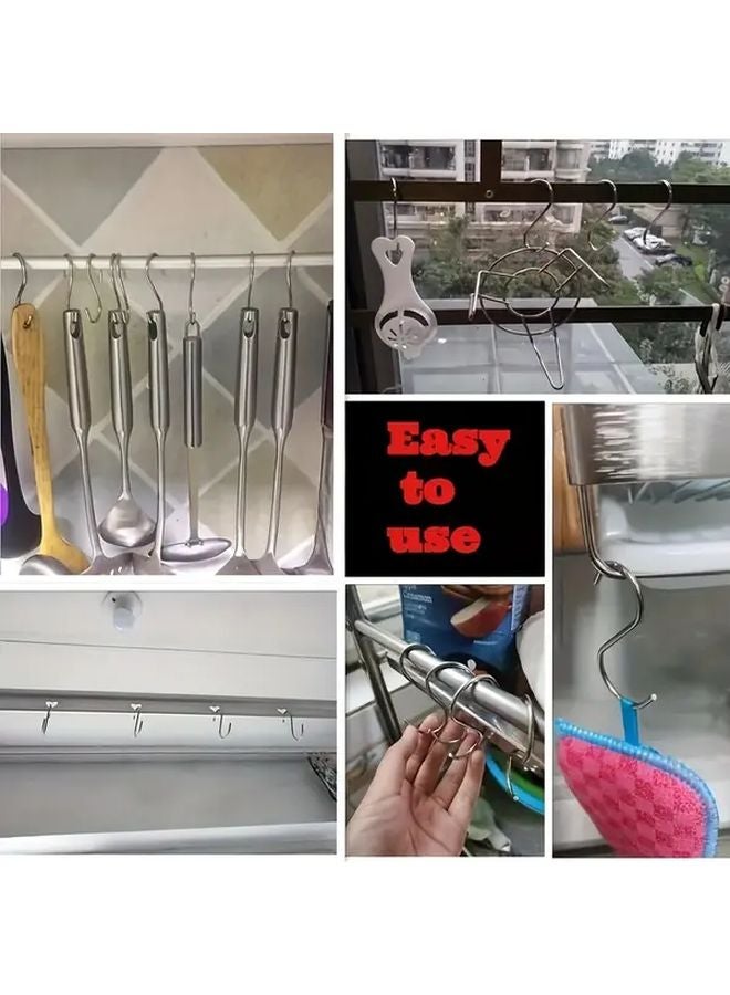 20pcs Golden S Shaped Metal Hooks Heavy Duty Non Slip Wall Hooks for Kitchen Wardrobe Garden - Image 5