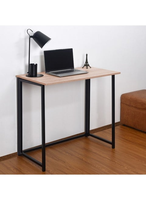 Foldable Table In Black Powder Coating  Beige 90x50x74