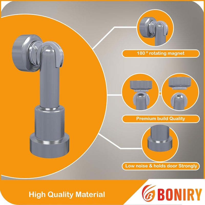 Boniry Boniry Premium Magnetic Door Stopper Durable Stylish Rustproof Protects Doors Strong Hold Easy Installation Perfect for Home Office Use 4 Satin Black  - Image 3