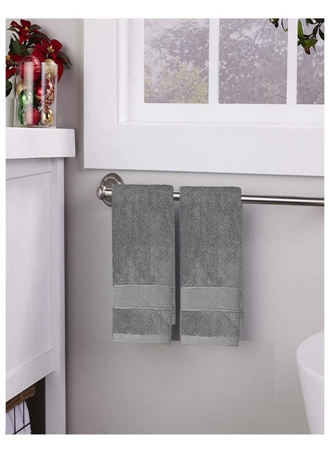 RUIBOLU Hand Towels for Bathroom - Cotton Ultra Soft Highly Absorbent Hand Towel 2 Set, Size 14" x 30" Home Bathroom Hand Towels for Bath, Hand, Face, Gym Towel (Gray) - Image 4