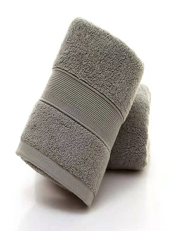 RUIBOLU Hand Towels for Bathroom - Cotton Ultra Soft Highly Absorbent Hand Towel 2 Set, Size 14" x 30" Home Bathroom Hand Towels for Bath, Hand, Face, Gym Towel (Gray) - Image 3
