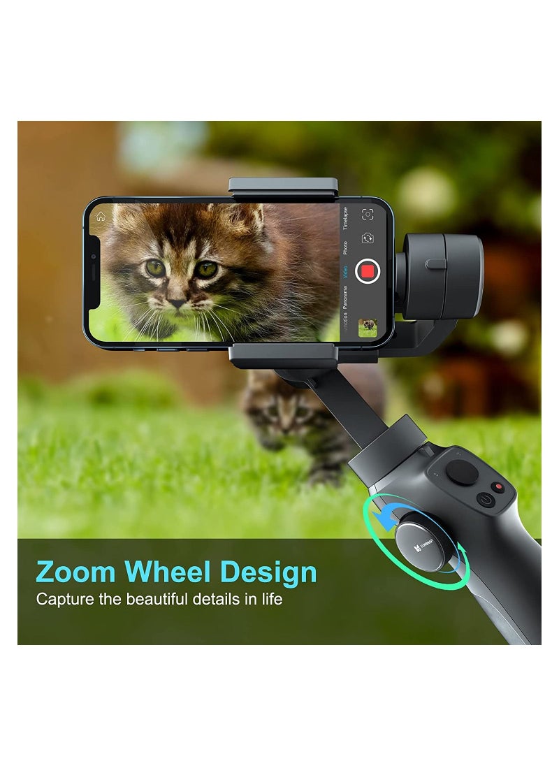 FUNSNAP - Funsnap Capture 2s Smartphone Camera Stabilizer 3 Axis Handheld Gimbal Stabilizer Bluetooth Connection Selfie Stick Anti-shake High Stability Action Camera Long Battery Life - Black - Image 1
