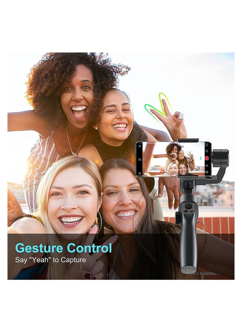 FUNSNAP - Funsnap Capture 2s Smartphone Camera Stabilizer 3 Axis Handheld Gimbal Stabilizer Bluetooth Connection Selfie Stick Anti-shake High Stability Action Camera Long Battery Life - Black - Image 1