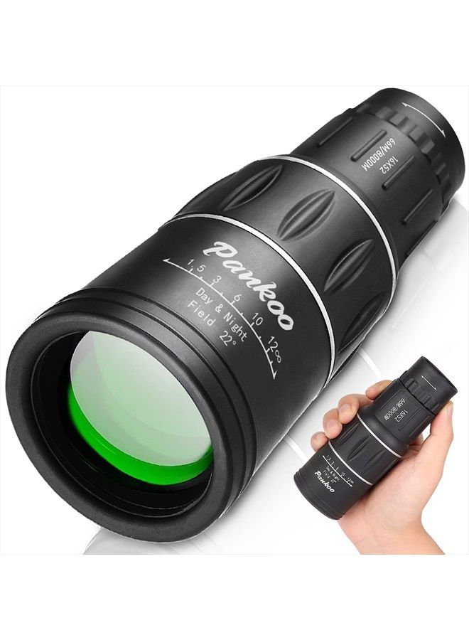 Pankoo 16X52 Monocular Telescope High Powered for Adults, 2023 Power Prism Compact Monoculars for Adults Kids,HD Monocular Scope for Gifts, Outdoor Activity,Bird Watching,Hiking,Concert,Travelling - Image 1