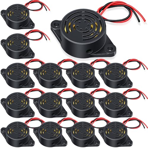 Geiserailie 15 Pcs DC 3-24V 95 dB Electronic Buzzer Active Piezo Buzzer Alarm Sounder Continuous Sound Beep, Black - Image 1