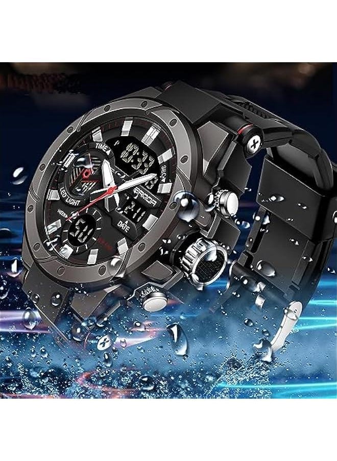 Mens Digital Analog Watches for Men, Men's Sports Outdoor Watch Military Tactical Big Face Wristwatch with Alarm Water Shock Resistant Date Dual Display Stopwatch - pzsku/ZD872A4C051A56D4034E4Z/45/_/1739792015/cd2386ce-6b0b-49ef-acf4-ac41a5e57b3e