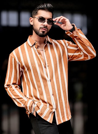 Maniac Mens Vertical Stripes Full Sleeve Terry Fabric Rust Slim Fit Shirt - pzsku/ZD872A90CBF4F5AA51B41Z/45/1746191848/b99f2c91-5a08-4e43-82f8-62079f50f36b