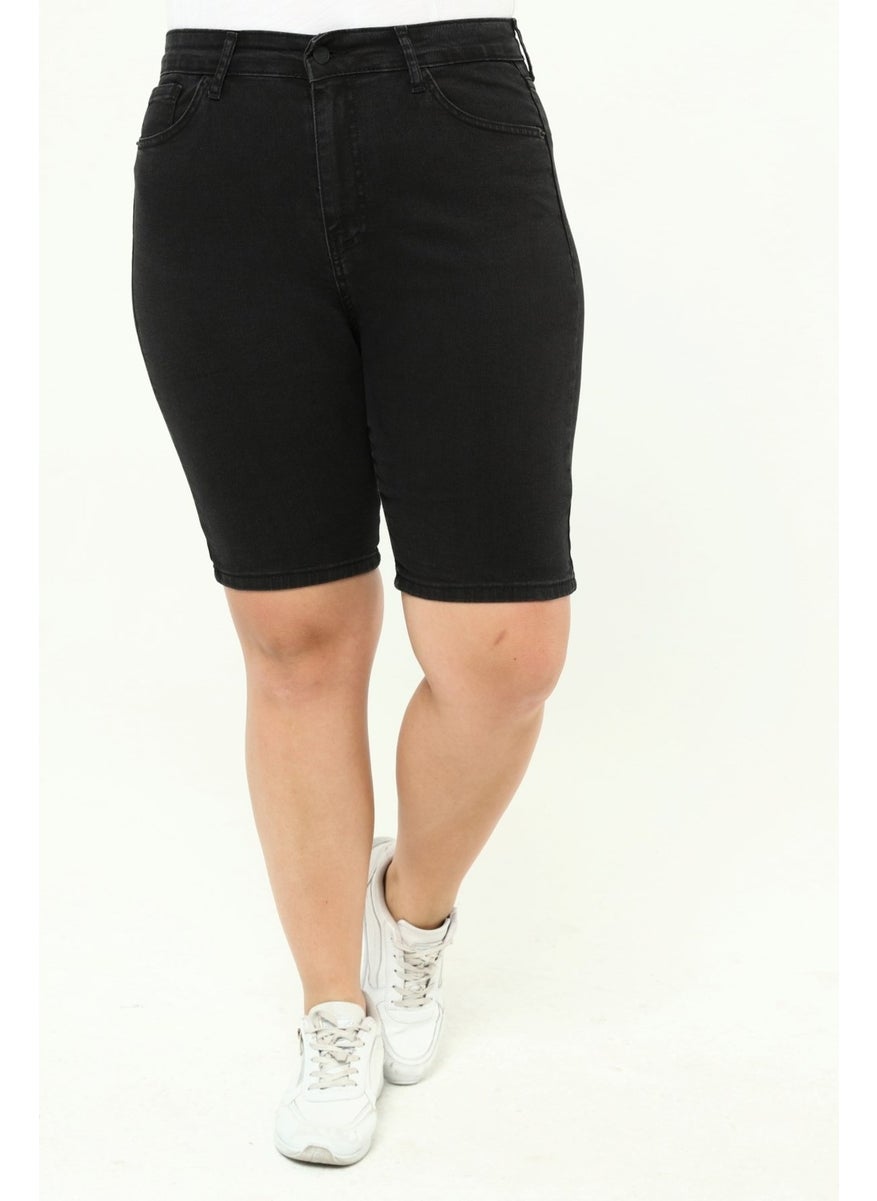Cedy Denim - WOMEN PLUS SIZE HIGH WAIST LYCRA SLIMFIT JEANS SHORTS-C606 - Image 1