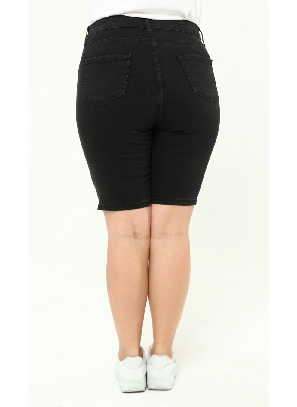 Cedy Denim - WOMEN PLUS SIZE HIGH WAIST LYCRA SLIMFIT JEANS SHORTS-C606 - Image 1