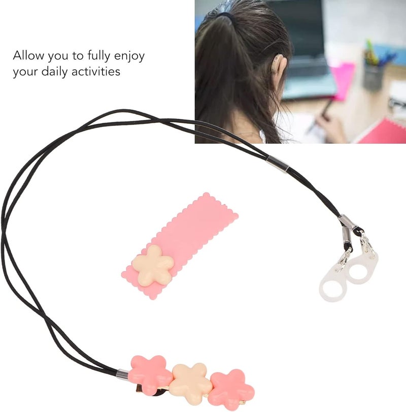 klarako Hearing Amplifiers Lanyard Clip, Hearing Amplifiers Clips Rope with 3 Flowers, Hearing Tools Accessories for Work Gardening Sports (Both Ears) Both Ears - Image 2