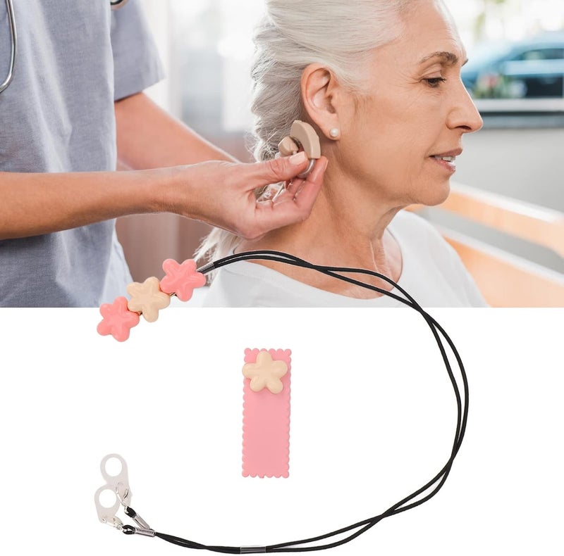 klarako Hearing Amplifiers Lanyard Clip, Hearing Amplifiers Clips Rope with 3 Flowers, Hearing Tools Accessories for Work Gardening Sports (Both Ears) Both Ears - Image 4