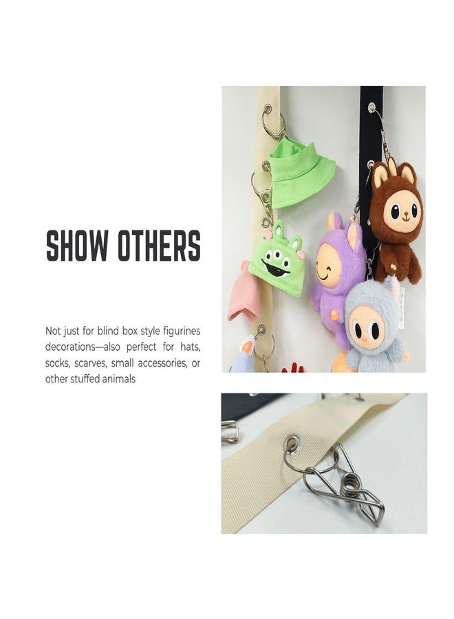 Juglok Plush Toy Display Strap for 15-17cm Blind Box Style Dolls, Stuffed Animal Hanging Chain with 8 Clips, Wall & Over Door Organizer (No Dolls Included) (2-Pack White) - Image 4