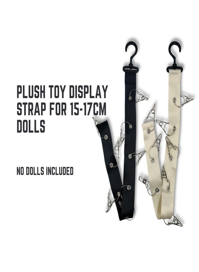 Juglok Plush Toy Display Strap for 15-17cm Blind Box Style Dolls, Stuffed Animal Hanging Chain with 8 Clips, Wall & Over Door Organizer (No Dolls Included) (2-Pack White) - Image 2