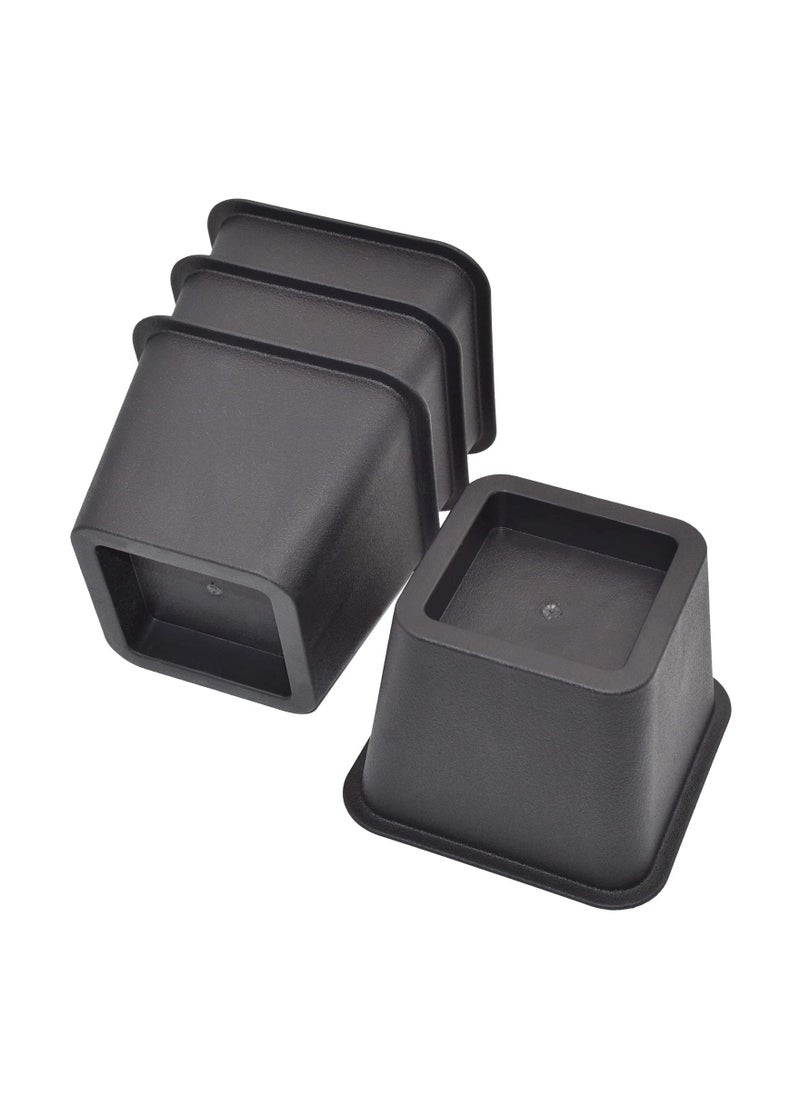SYOSI 4PCS Heavy Duty Bed Risers, Square Furniture Frame Lift Sturdy Bed Risers Furniture Frame Elevator Square Bed Elevators Rugged Square Bed Risers for Bed,Couch, Chair, Desk, Sofa and Bunk Bedpost - Image 1