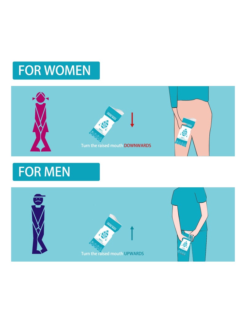 Excefore 20 عبوة أكياس بول محمولة للرجال والنساء، 800 مل أكياس بول قابلة للتخلص للذكور/الإناث، أكياس قيء للسفر، التخييم والمزيد - Image 5