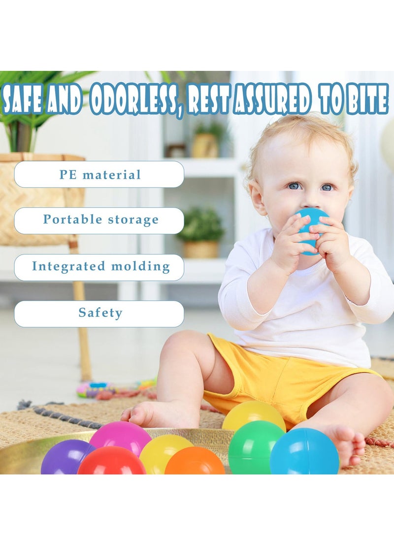 DURKU 100 Soft Plastic Ball Pit Balls, Soft and Colorful Plastic Ocean Balls, Plastic Toy Balls for Kids, Ideal Baby Toddler Ball Pit, Kids Birthday Party Supplies - Image 5