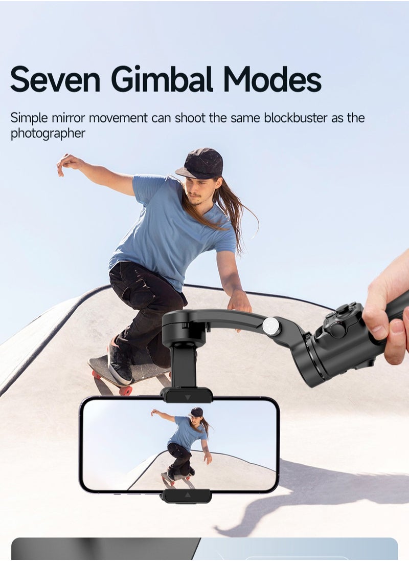 3-Axis Smart Gimbal Stabilizer - Detachable Remote, AI Tracking, Pro Anti-Shake, One-Click Cinematic Modes, Foldable Design for Phones/Cameras