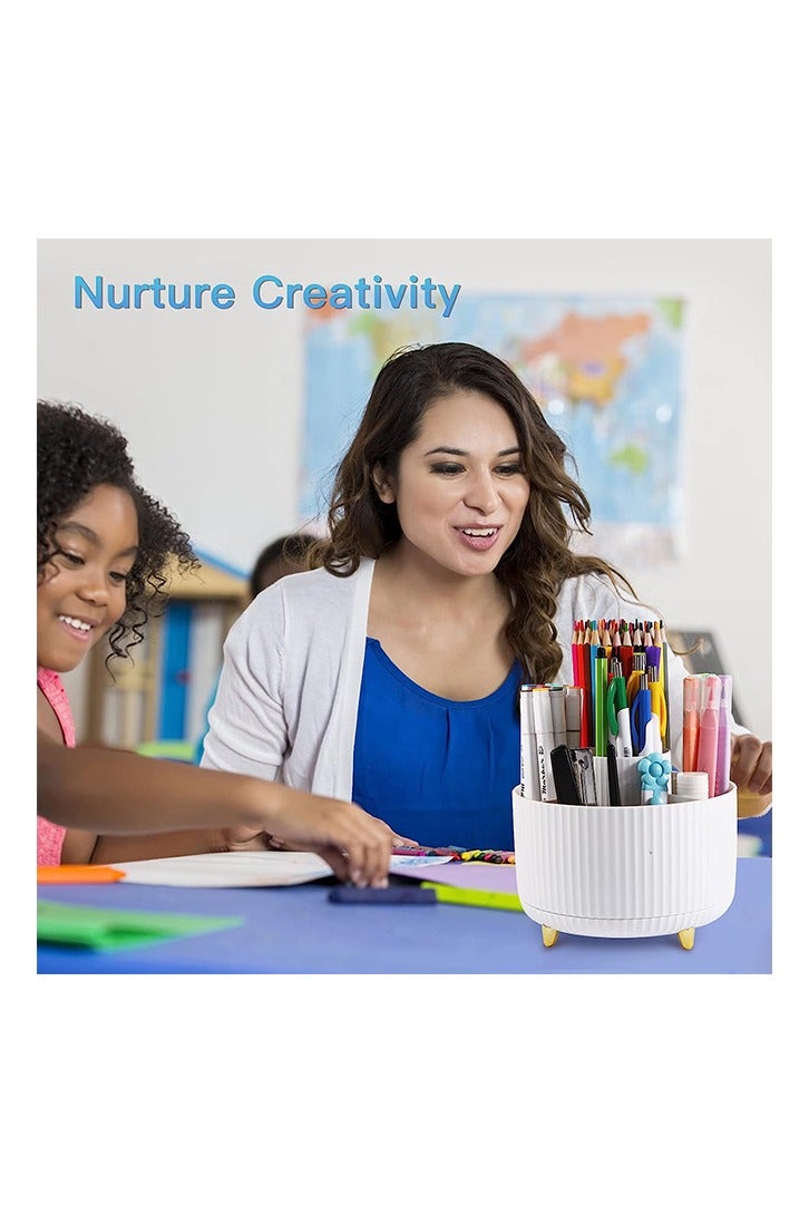 Pen Holder for Desk, Pencil Holder,5 Slots 360° Degree Rotating Desk Organizers and Accessories, Cute Pen Cup Pot for Office, School, Home, Art Supply - Image 4