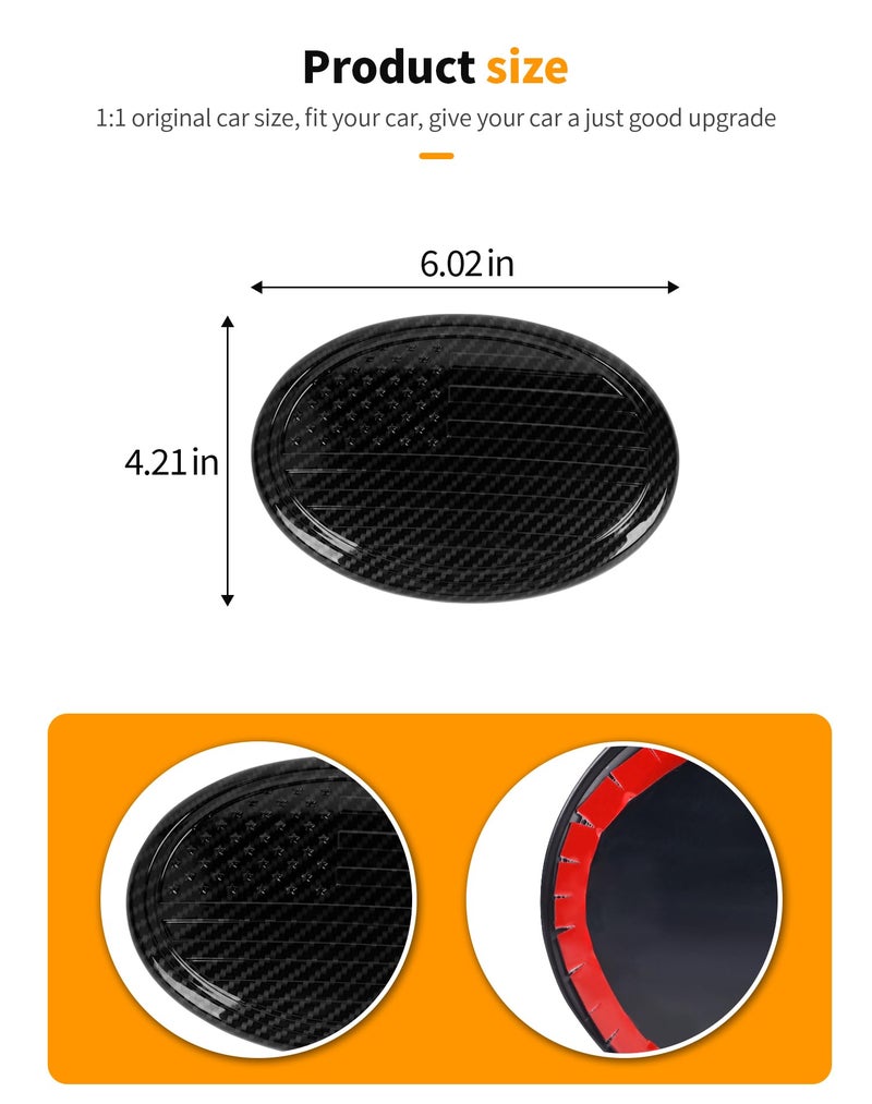 Hoolcar for Toyota Series Carbon Fiber Front Grill Emblem Badge Logo Overlay Cover Trim, 6Ã—4.2 inches Fit for Toyota 4Runner/Camry/RAV4/Corolla/Tacoma/Highlander Grill Emblem Decoration - Image 4