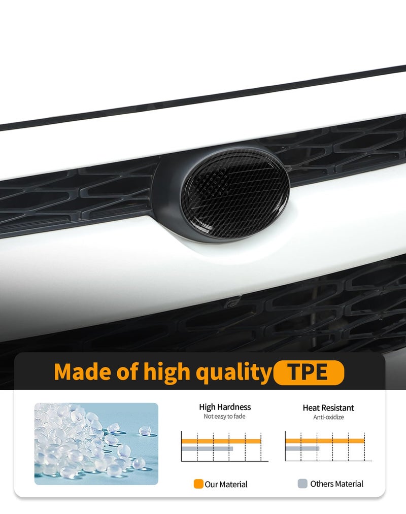 Hoolcar for Toyota Series Carbon Fiber Front Grill Emblem Badge Logo Overlay Cover Trim, 6Ã—4.2 inches Fit for Toyota 4Runner/Camry/RAV4/Corolla/Tacoma/Highlander Grill Emblem Decoration - Image 2