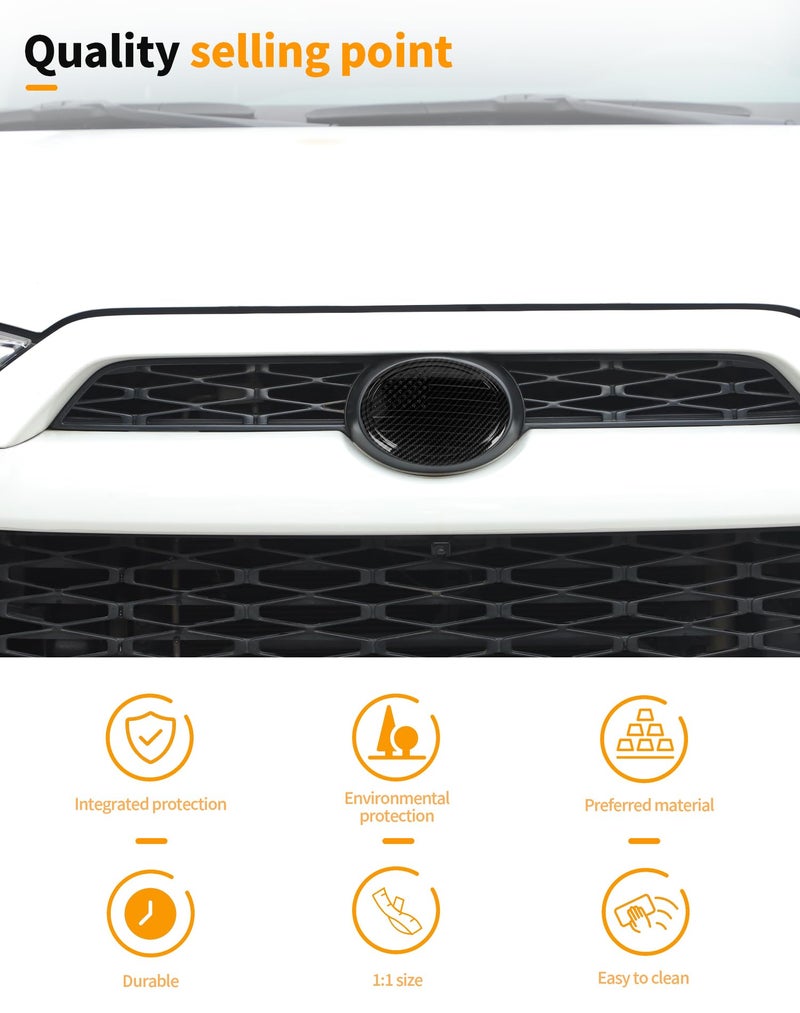 Hoolcar for Toyota Series Carbon Fiber Front Grill Emblem Badge Logo Overlay Cover Trim, 6Ã—4.2 inches Fit for Toyota 4Runner/Camry/RAV4/Corolla/Tacoma/Highlander Grill Emblem Decoration - Image 5