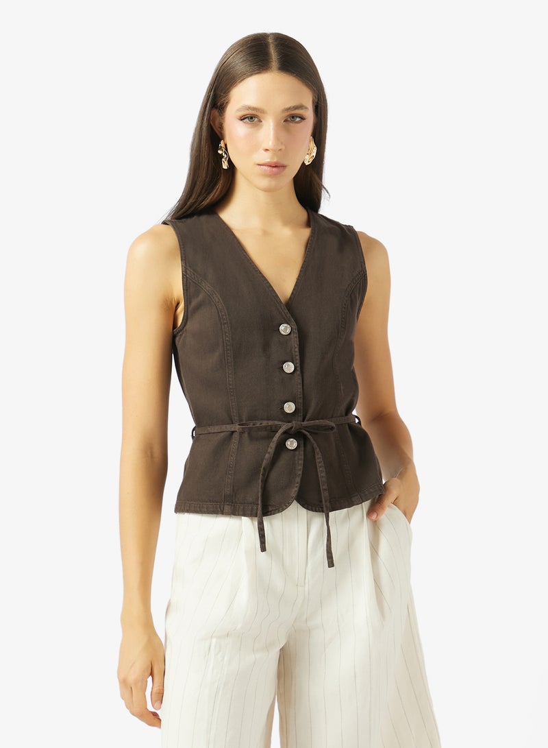 ONLY Sleeveless Belted Waistcoat - Image 1