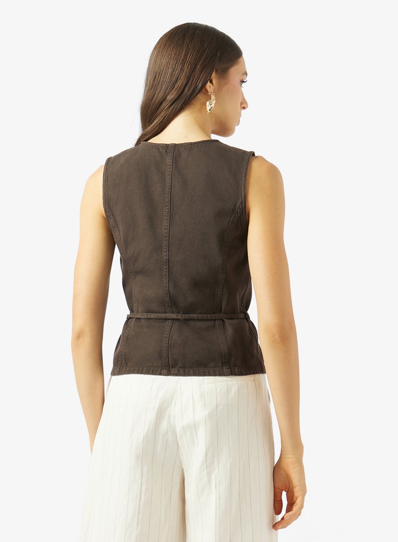 ONLY Sleeveless Belted Waistcoat - Image 2