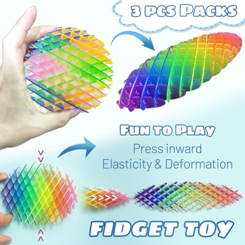 KEJIH Mini Fidget Worm Toy 3 PCS - Stress Relief Fidget Toys for Kids&Adults,Elastic Mesh Toys,Sensory Slug Fidget Toy,Resistance Fidget Toys,Anxiety Relief Toys (3 Colors Packing) Small Size - Image 2