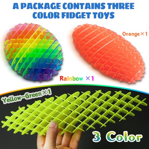 KEJIH Mini Fidget Worm Toy 3 PCS - Stress Relief Fidget Toys for Kids&Adults,Elastic Mesh Toys,Sensory Slug Fidget Toy,Resistance Fidget Toys,Anxiety Relief Toys (3 Colors Packing) Small Size - Image 3