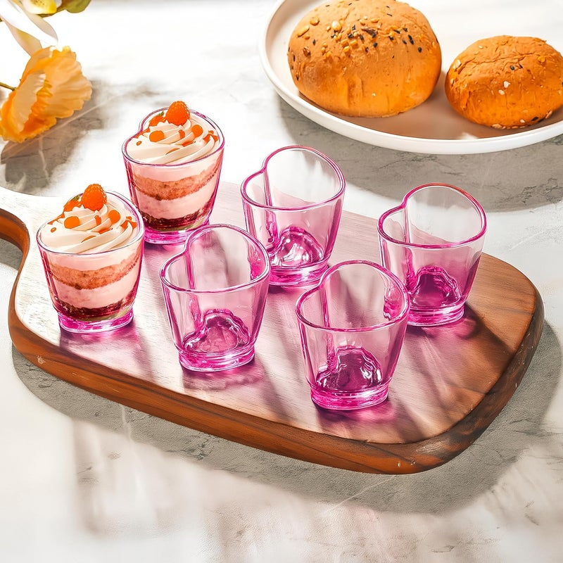 ZZYFGH 6 Pack Pink Shot Glasses Set,Heart Shaped Shot Glasses Set 1.5 oz Shot Glass with Heavy Base, Shot Glasses for Whiskey, Tequila, Vodka, Spirits & Liquors - Image 5