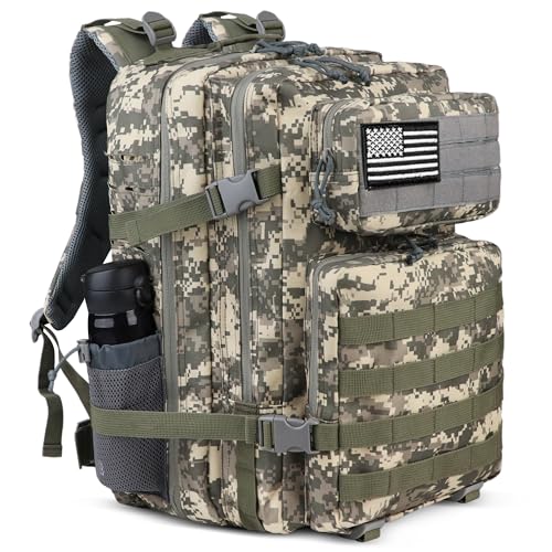 Zavothy Camo Backpack Tactical Military Backpack for Men Women 45L Camping Backpack Army Backpack for Hiking Rucksack With Bottle Holder - Image 1