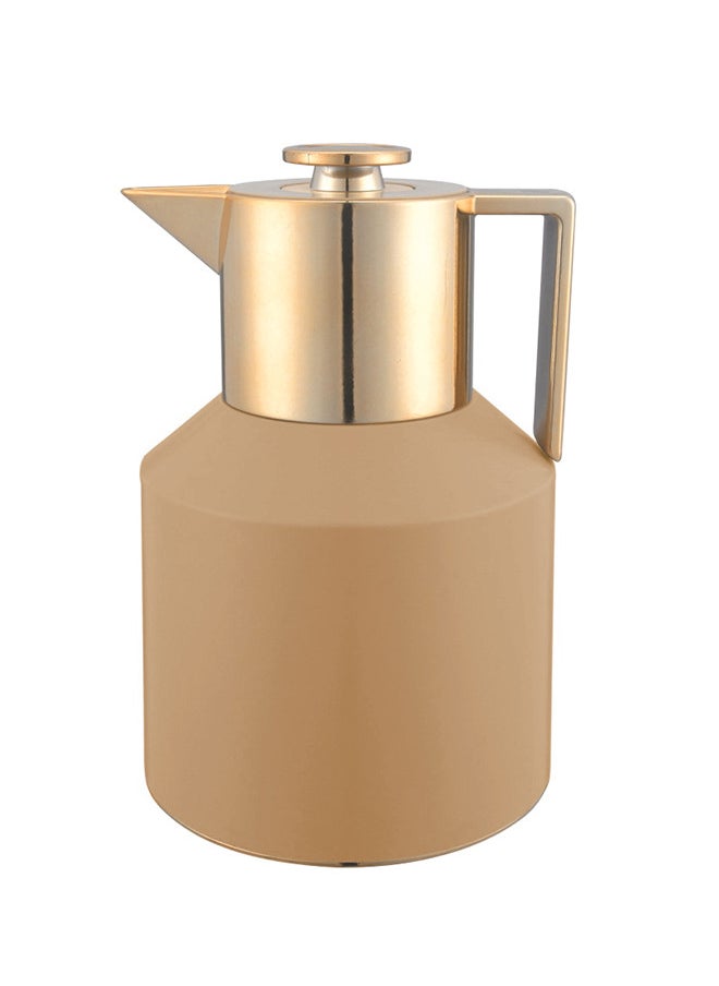 REEM Plastic Tea & Coffee Flask 1 Liter Brown / Gold 