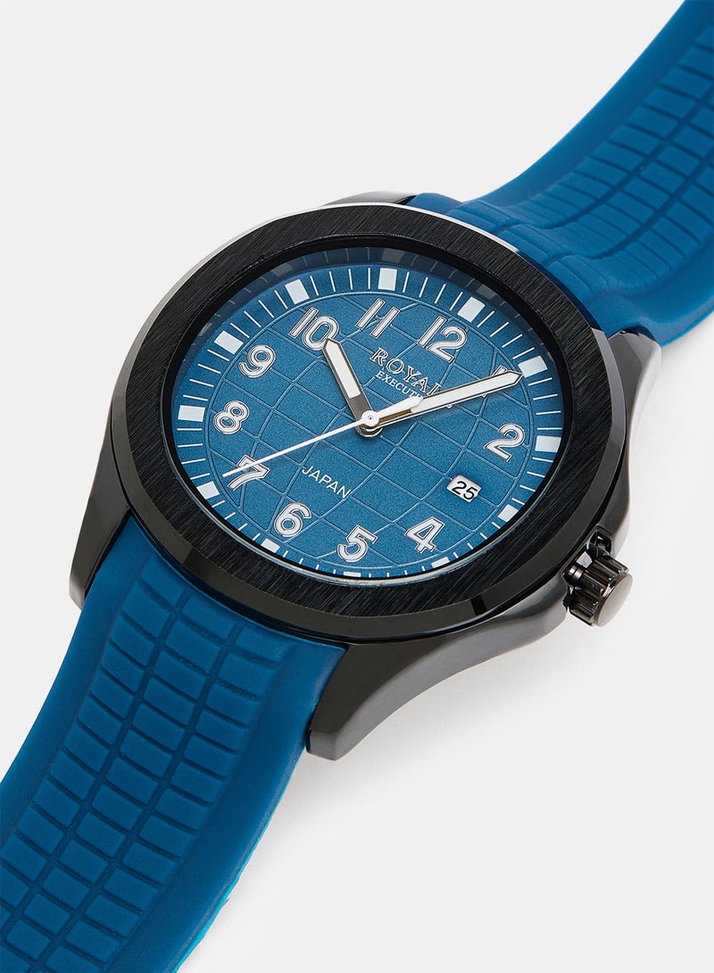 Royale Executive Men's Classic Rubber Strap Watch - Image 3