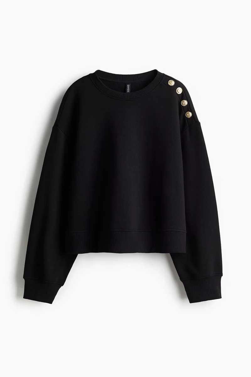 H&M Button-detail sweatshirt