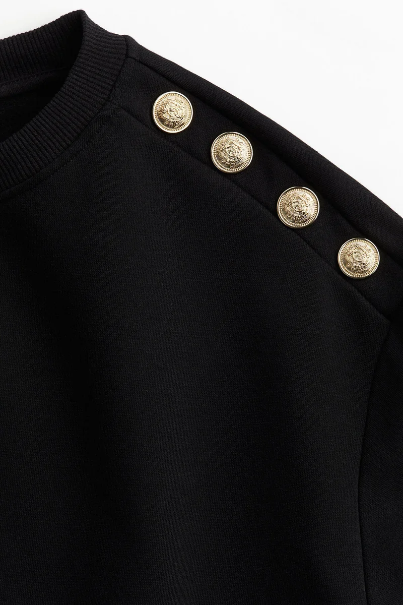 H&M Button-detail sweatshirt