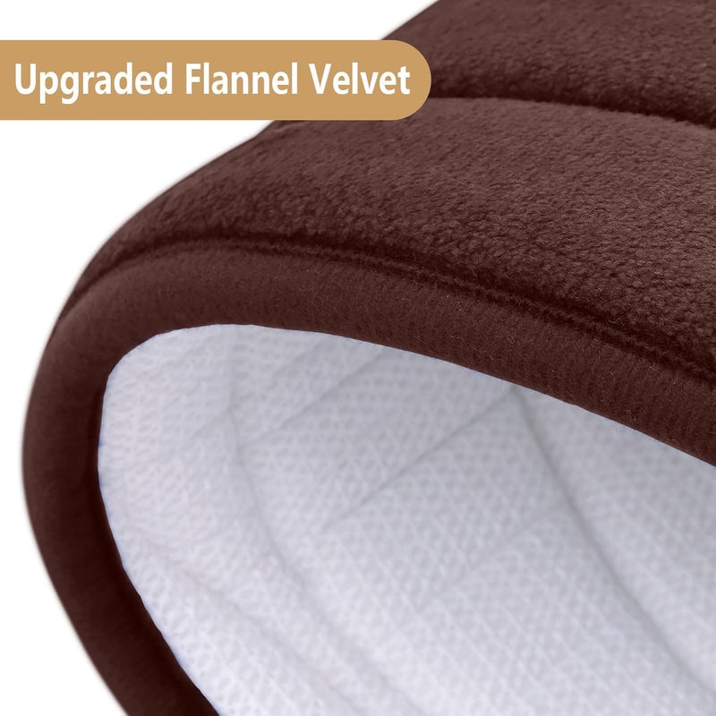 Buganda Memory Foam 2 Pieces Bath Rugs Set - Soft Non-Slip Thick Bath Mat and Contour Toilet Rug, Absorbent Washable Bathroom Rugs and Mats Set (24" x 16" + 24" x 20", Brown) - Image 4