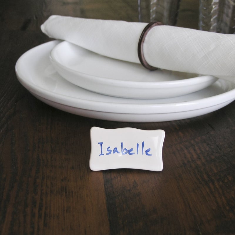 Evelots Classic Porcelain Place Cards - Set of 6 - Image 3