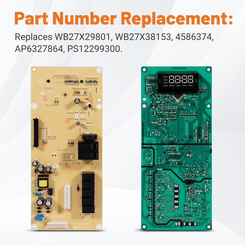 Dilomber for GE WB27X29801 Microwaves Control Board White LED Fits for GE Microwaves JNM3163RJ5SS JVM3162RJ5SS Replaces WB27X38153 4586374 AP6327864 PS12299300 Microwaves Parts, 1 Year Worry-Free - Image 4
