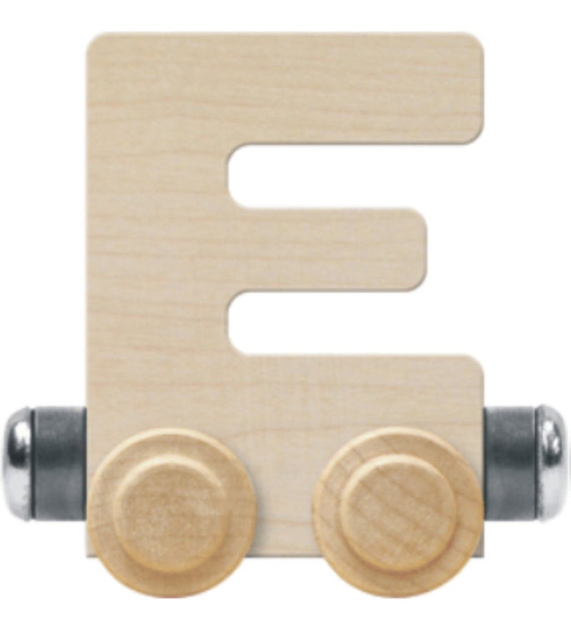 Maple Landmark NameTrain Unfinished Letter Car E - Made in USA