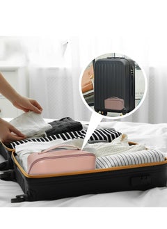 OUYoo Large Capacity Travel Cosmetic Bag, Multifunction Organizer Storage Bag, Leather Waterproof Bag, Makeup Bag with Handle and Dividers, Skincare Dispenser, Toiletry Bag for Women  - Image 5