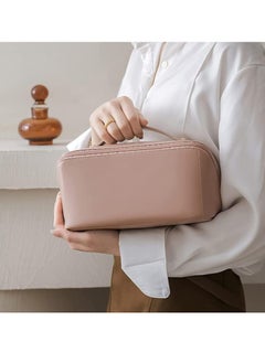 OUYoo Large Capacity Travel Cosmetic Bag, Multifunction Organizer Storage Bag, Leather Waterproof Bag, Makeup Bag with Handle and Dividers, Skincare Dispenser, Toiletry Bag for Women  - Image 4