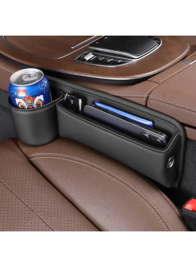 Black Car Seat Organizer With Multi Compartment Storage And Phone Holder - Image 5