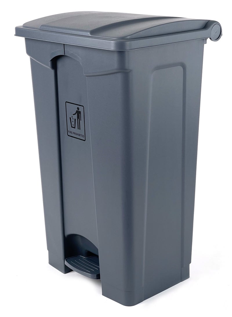 Gator Step Trash Bin | Plastic Matte Finish | Functional Waste & Garbage Waste Bin | Suitable For Homes, Villas, Large Areas & Communal Spaces | Grey | 87 Liters - Image 1