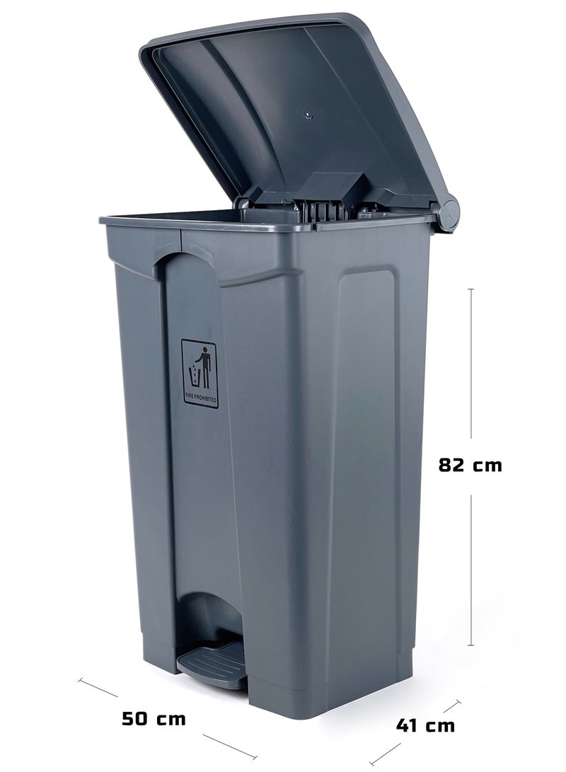 Gator Step Trash Bin | Plastic Matte Finish | Functional Waste & Garbage Waste Bin | Suitable For Homes, Villas, Large Areas & Communal Spaces | Grey | 87 Liters - Image 3