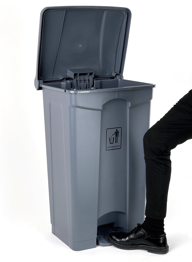 Gator Step Trash Bin | Plastic Matte Finish | Functional Waste & Garbage Waste Bin | Suitable For Homes, Villas, Large Areas & Communal Spaces | Grey | 87 Liters - Image 4