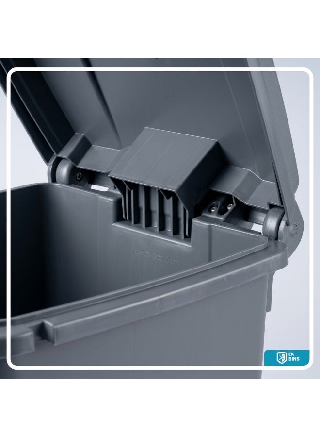EK Bins Step Trash Bin | Plastic Matte Finish | Functional Waste & Garbage Waste Bin | Suitable For Homes, Villas, Large Areas & Communal Spaces | Grey | 87 Liters - Image 3