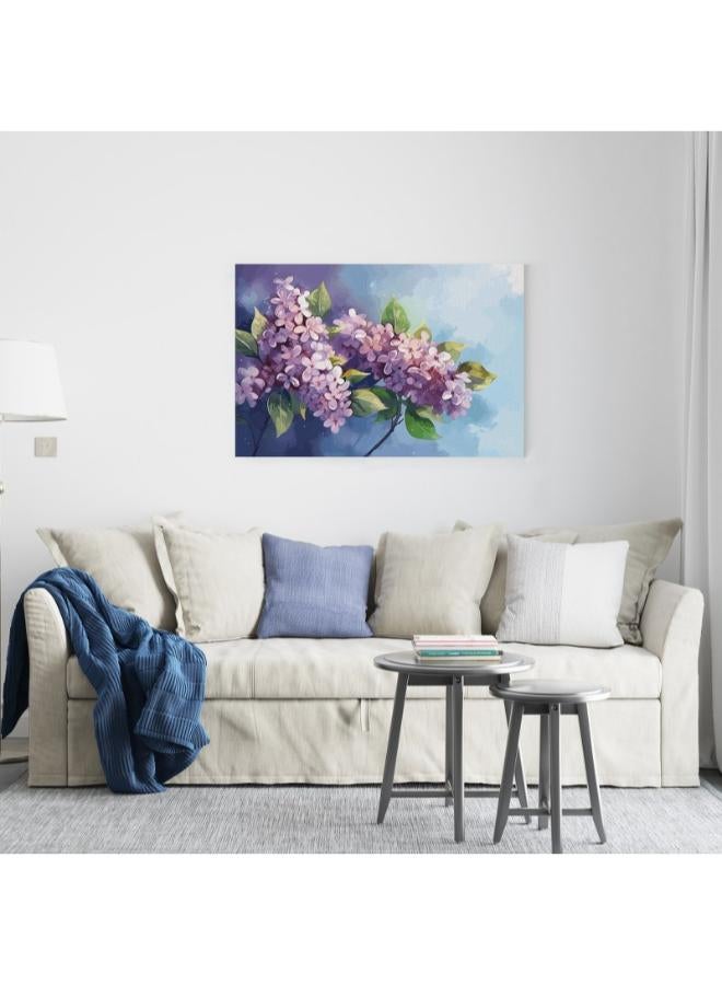 Home Gallery Lilac Flower in purple color Printed Canvas wall art - Image 1