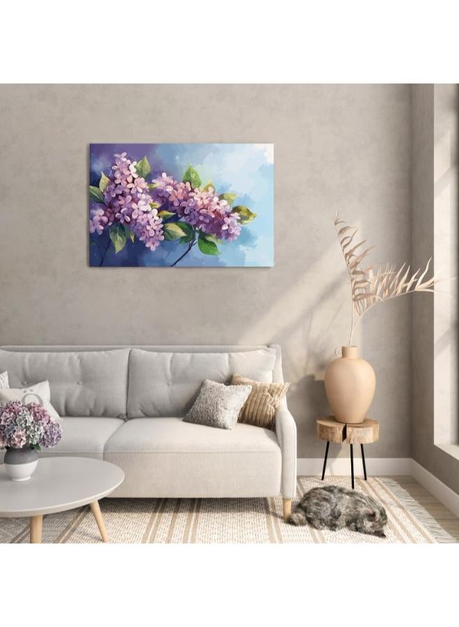 Home Gallery Lilac Flower in purple color Printed Canvas wall art - Image 4