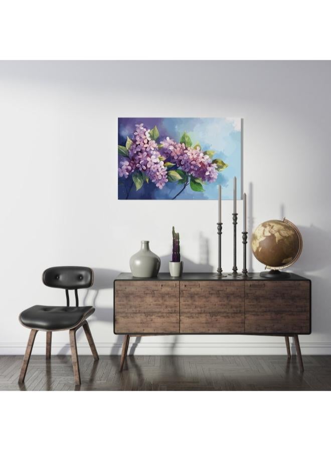 Home Gallery Lilac Flower in purple color Printed Canvas wall art - Image 3